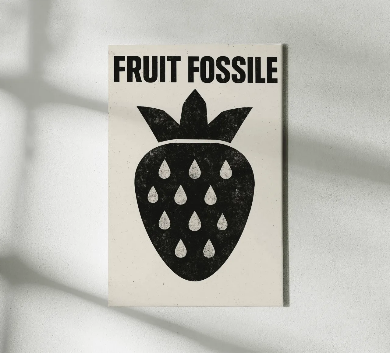 Fruit Fossile - Fragole in modalità post-punk tela con Cornice a cassetta da Pop and Fruits - Affiches & posters
