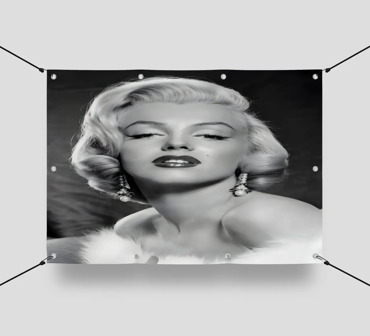 Marilyn Black White telo in pvc da Low poly art