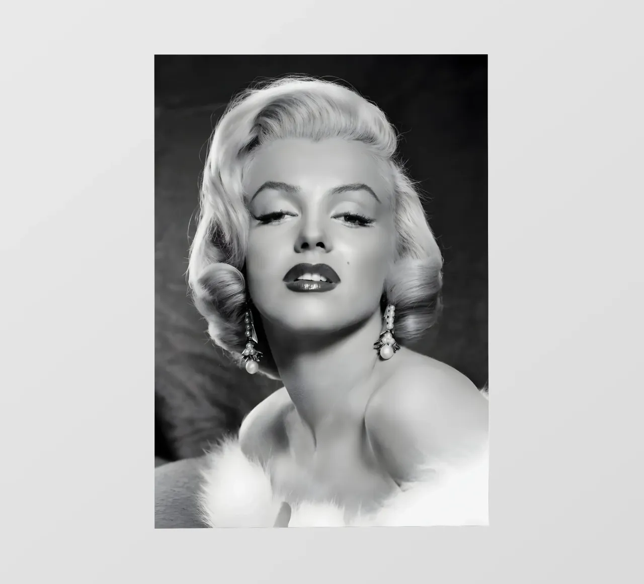 Marilyn Black White telo in pvc da Low poly art