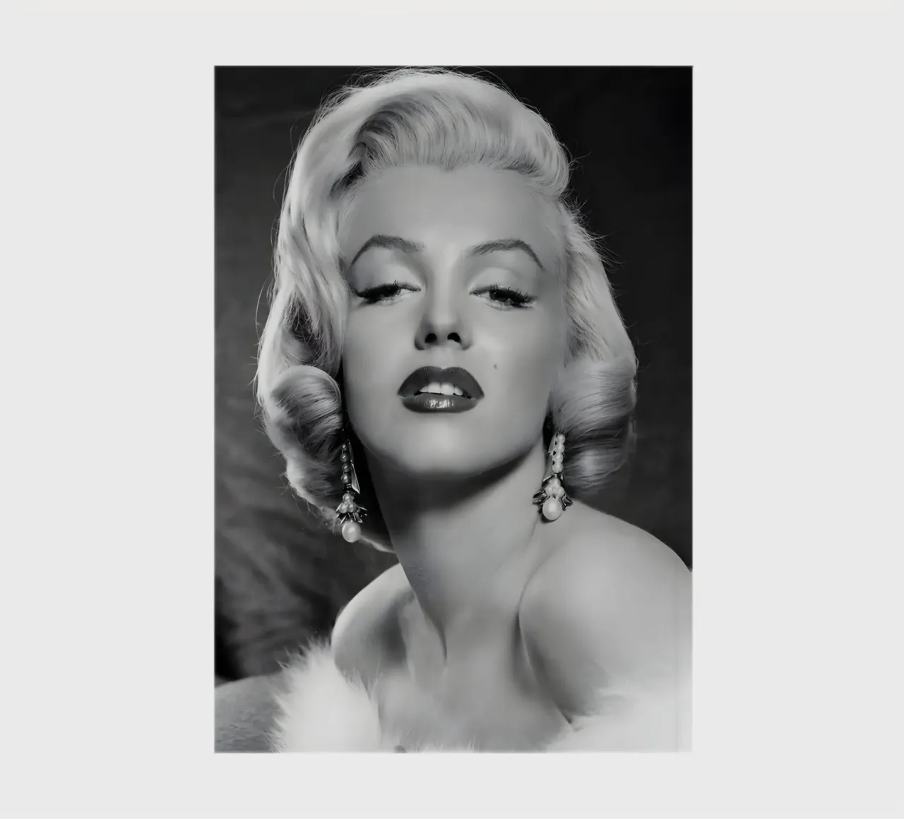 Marilyn Black White notebook by Low poly art