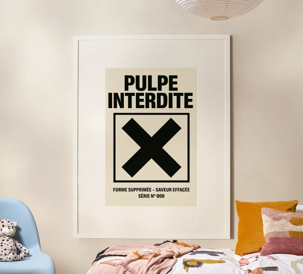 Pulpe Interdite - El manifiesto gráfico del borrado poster con marco de madera de Pop and Fruits - Affiches & posters