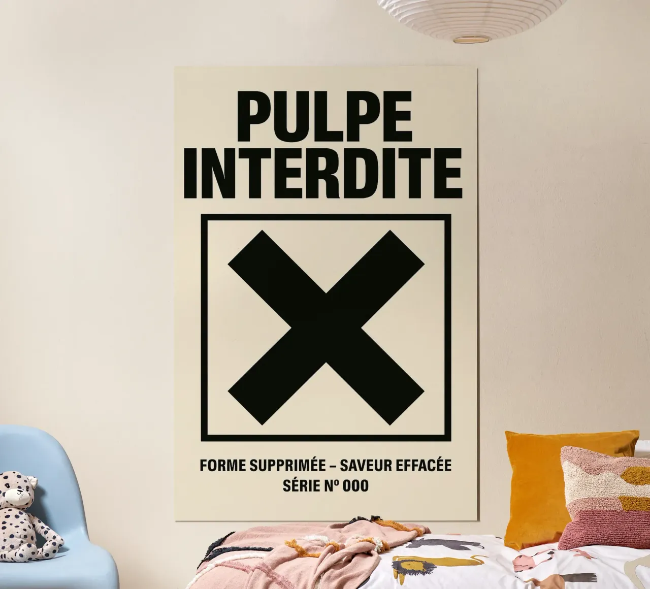 Pulpe Interdite - El manifiesto gráfico del borrado poster con marco de madera de Pop and Fruits - Affiches & posters
