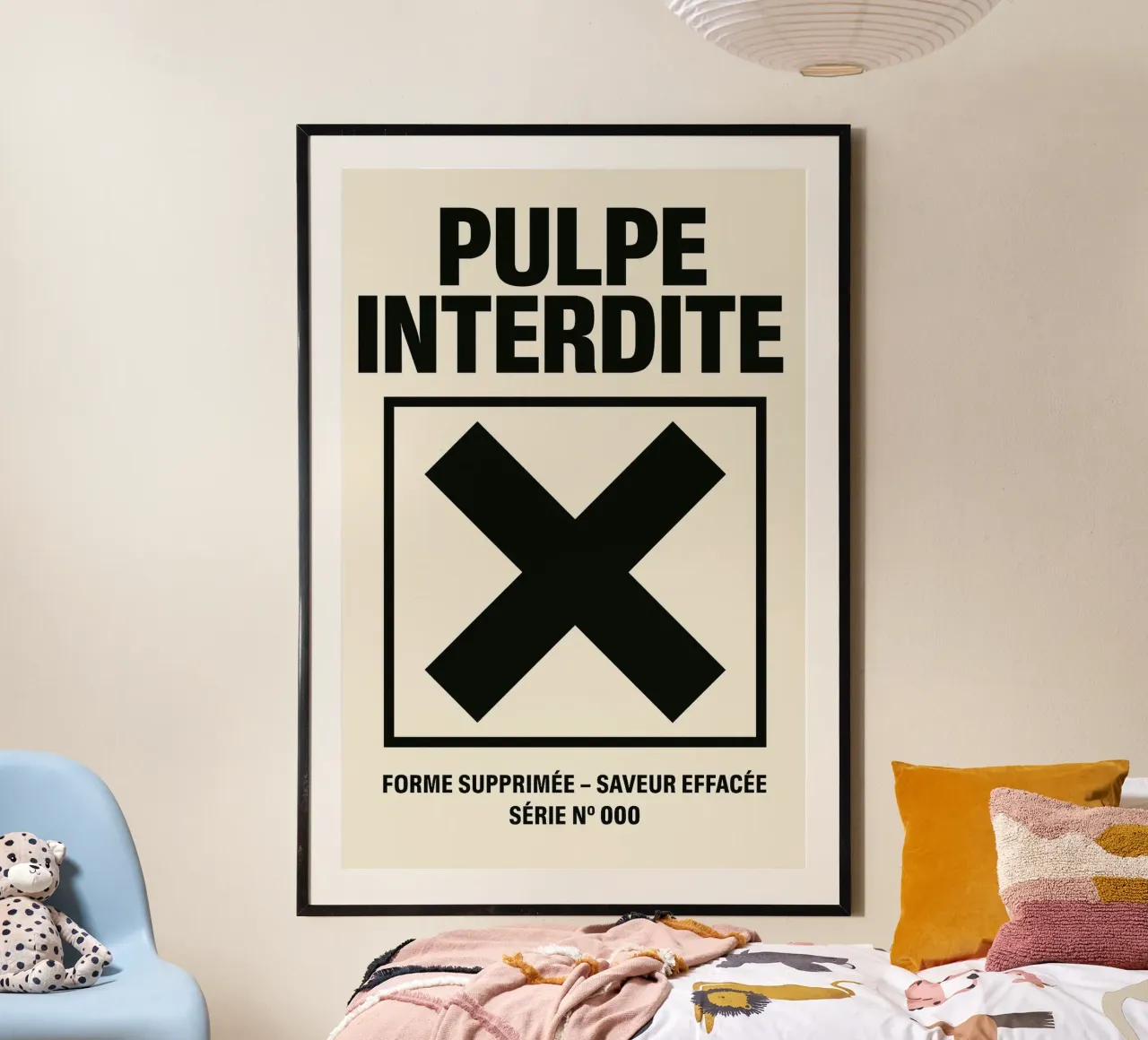 Pulpe Interdite - El manifiesto gráfico del borrado poster con marco de madera de Pop and Fruits - Affiches & posters
