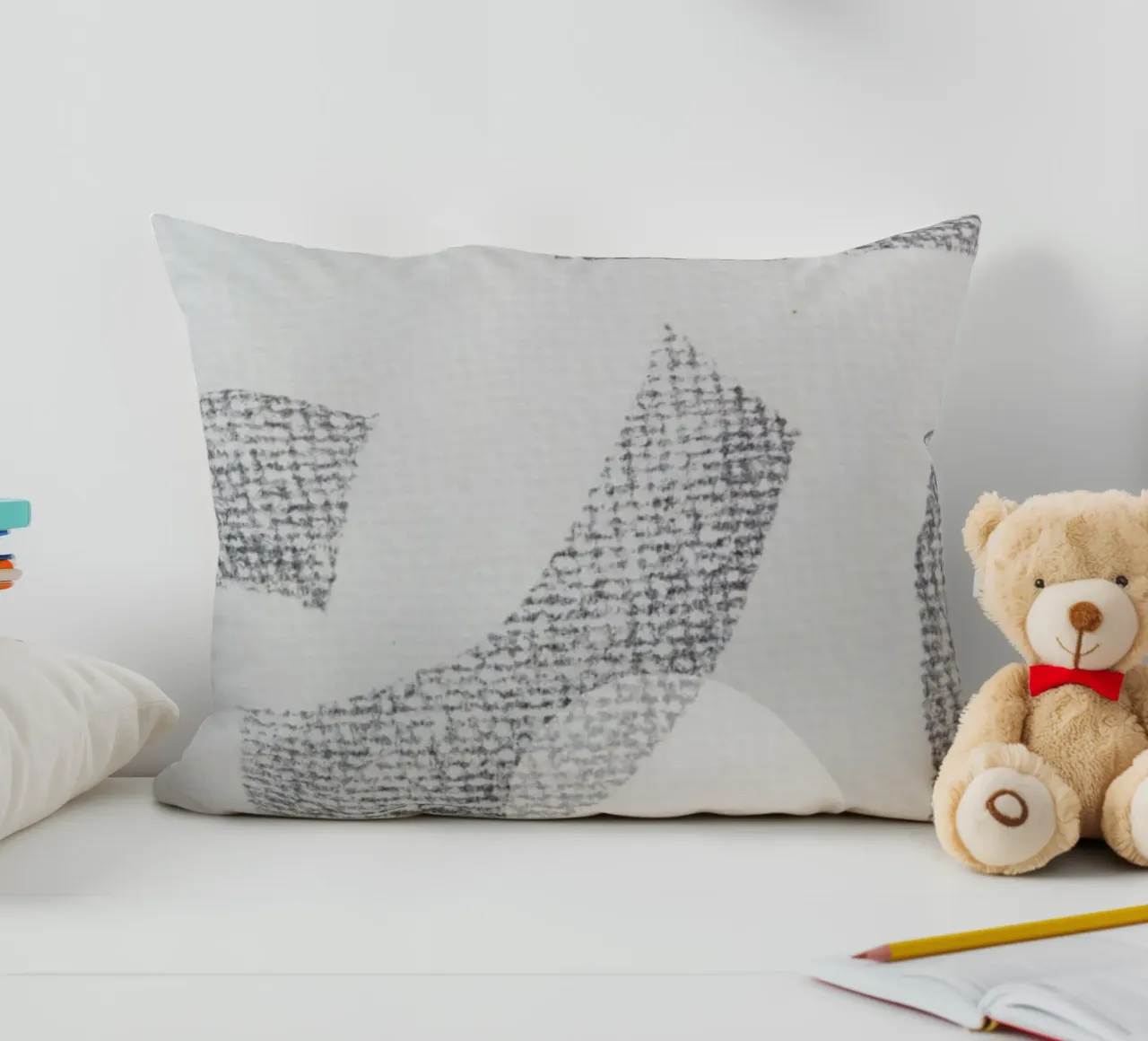 Minimal Abstract Charcoal decorative cushion by Studio Nahili