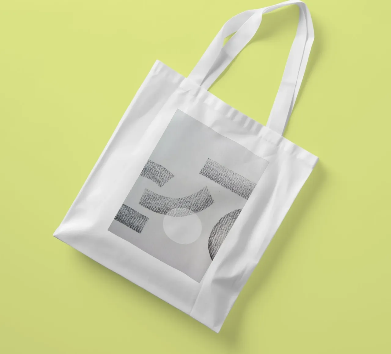 Minimal Abstract Charcoal borsa in juta da Studio Nahili