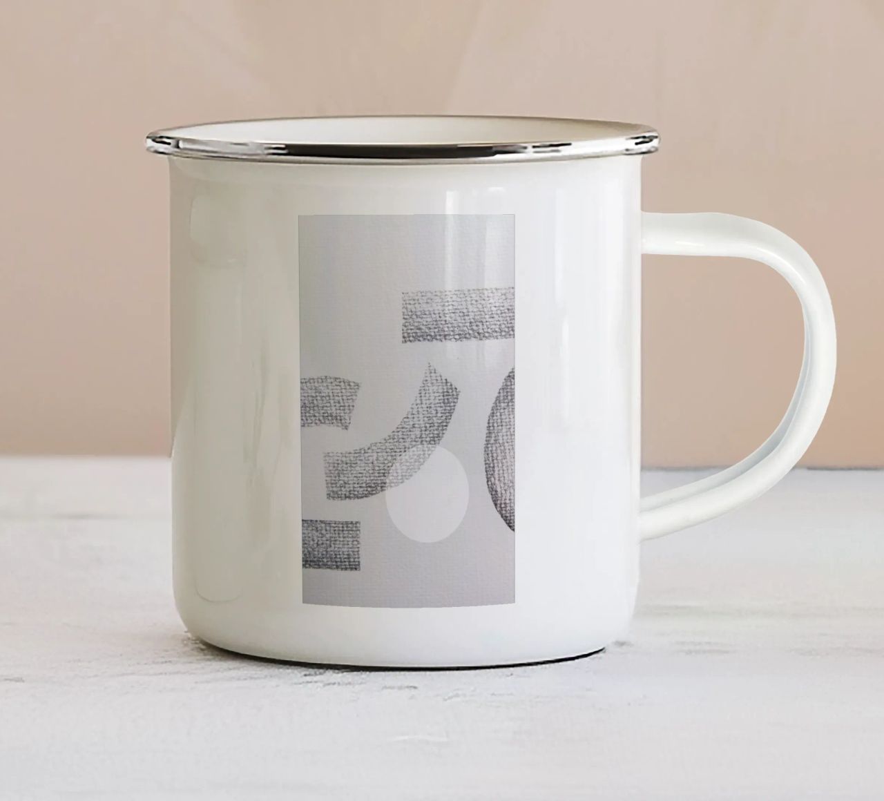 Minimal Abstract Charcoal tazza in smalto da Studio Nahili