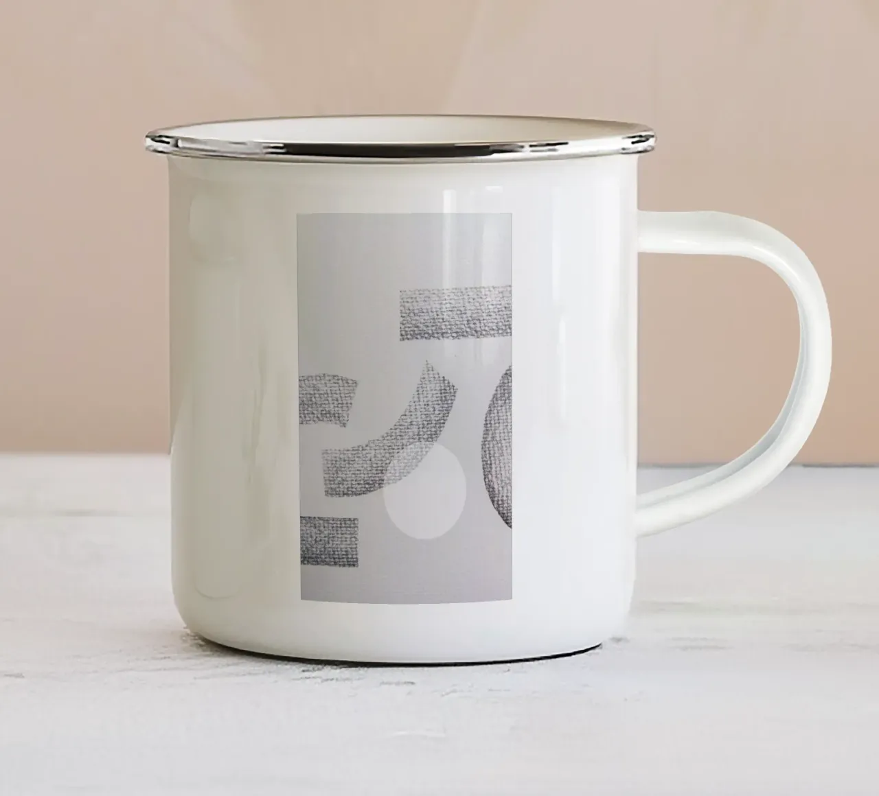 Minimal Abstract Charcoal Emaille Tasse von Studio Nahili