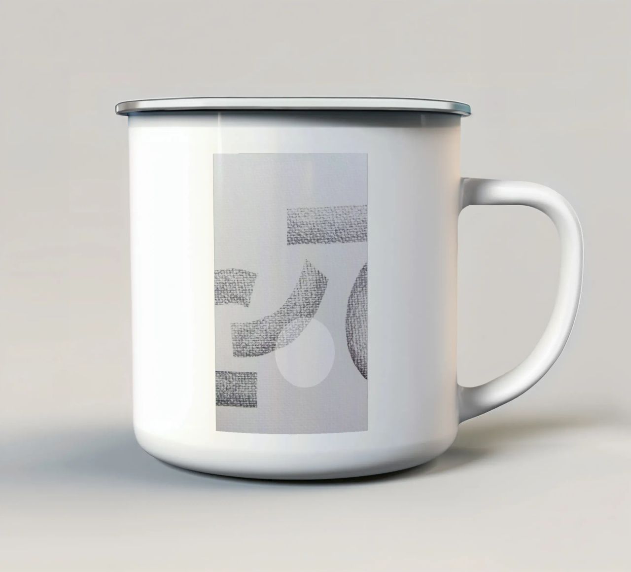 Minimal Abstract Charcoal tazza in smalto da Studio Nahili