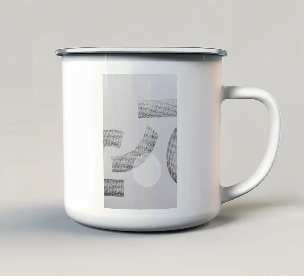 Minimal Abstract Charcoal Emaille Tasse von Studio Nahili