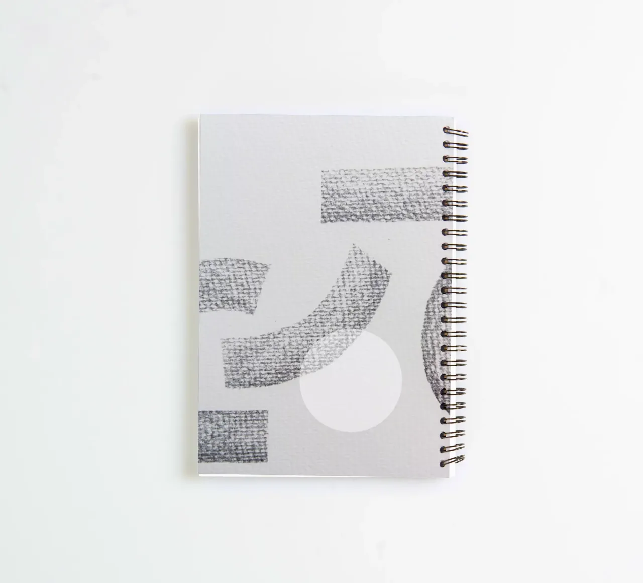 Minimal Abstract Charcoal spiral notebook by Studio Nahili