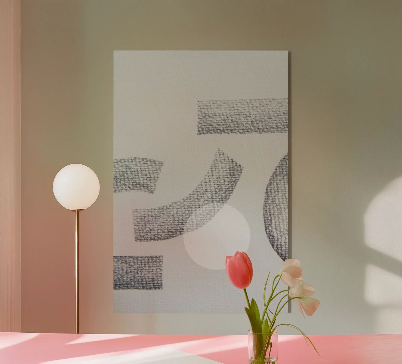 Minimal Abstract Charcoal plexiglass da Studio Nahili