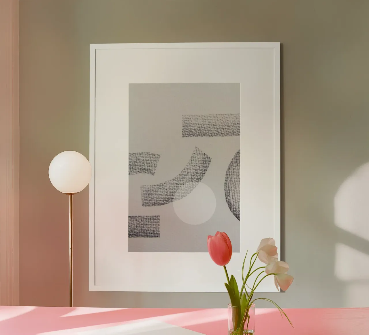 Minimal Abstract Charcoal hahnemühle by Studio Nahili