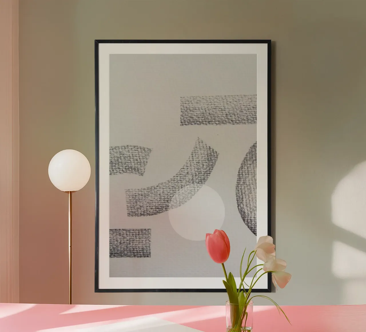 Minimal Abstract Charcoal hahnemühle by Studio Nahili