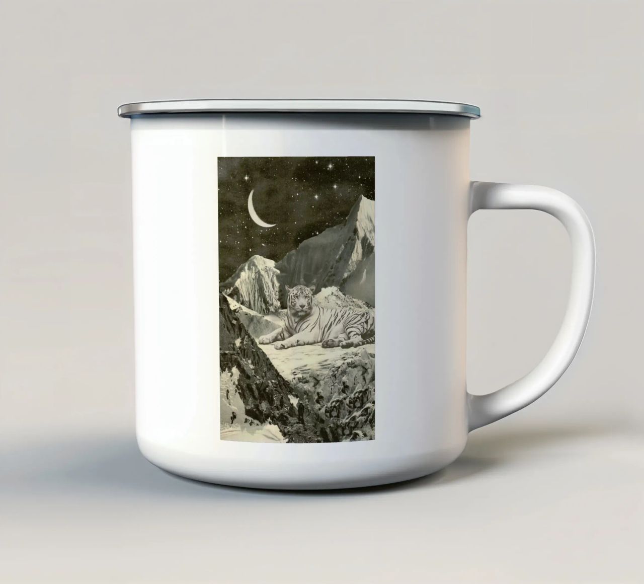 White Tiger tazza in smalto da Florent Bodart