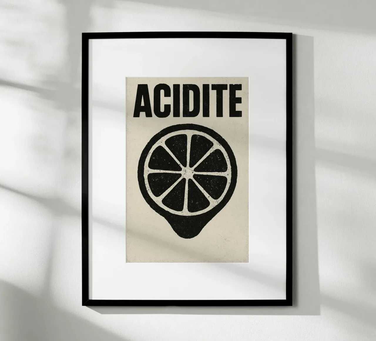 Acidité – Le citron dans sa version la plus brute poster avec cadre en bois de Pop and Fruits - Affiches & posters