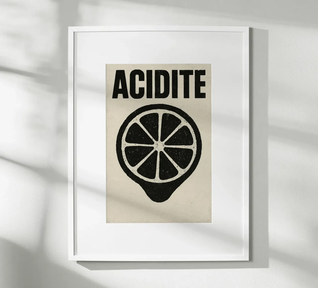Acidité – Le citron dans sa version la plus brute poster avec cadre en bois de Pop and Fruits - Affiches & posters