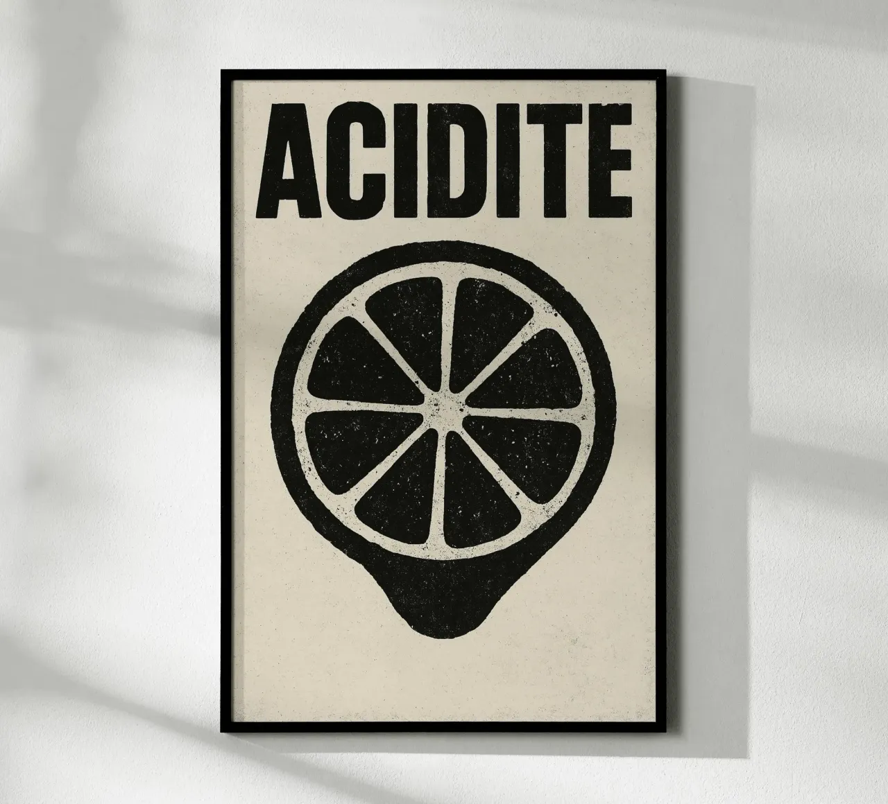 Acidité – Le citron dans sa version la plus brute poster avec cadre en bois de Pop and Fruits - Affiches & posters