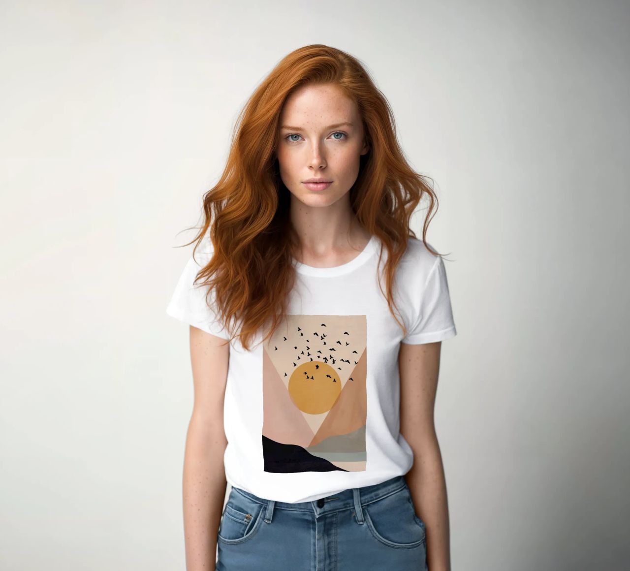 Sun Flock Frauen T-Shirt von Pure