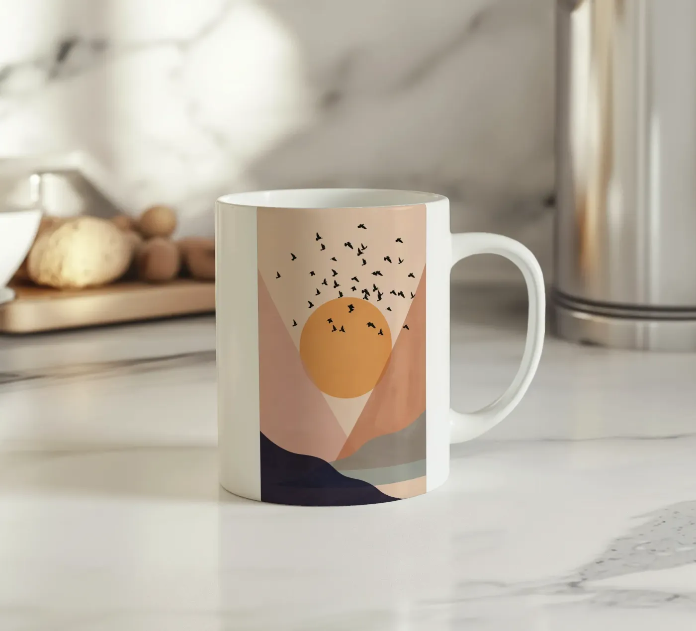 Sun Flock ceramic mug by Pure