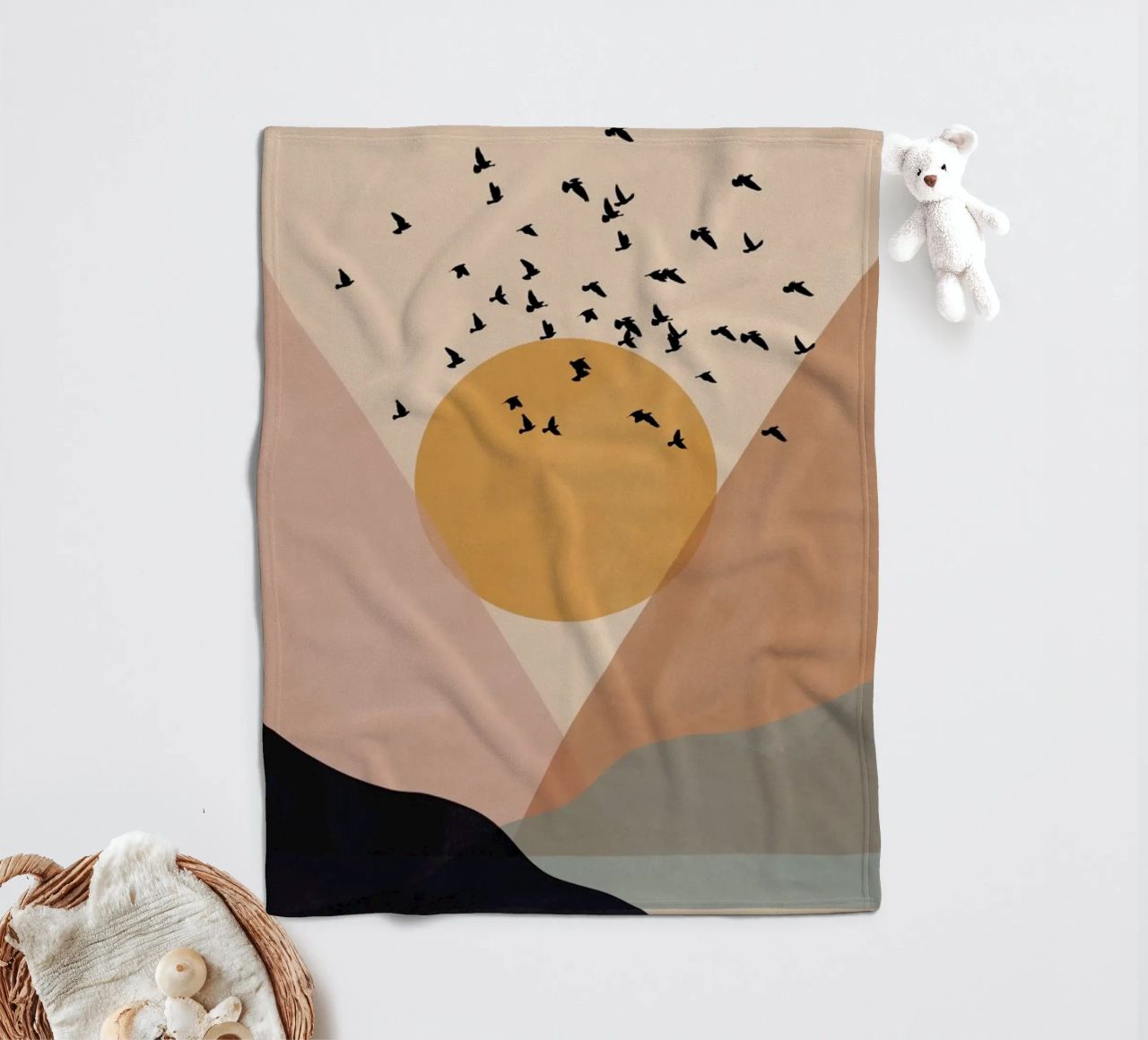 Sun Flock fleece blanket by Pure