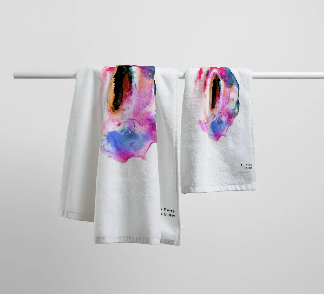 Watercolor Vulva Unicorn asciugamano da bagno da Verena Bonath | 21st aesthetics
