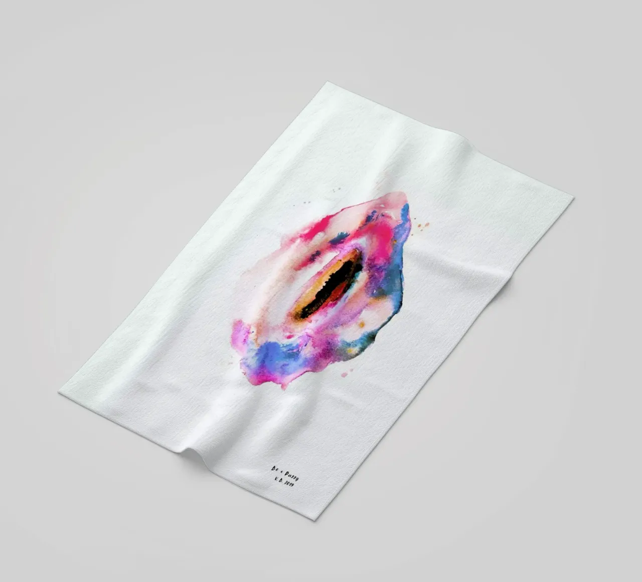 Watercolor Vulva Unicorn telo mare da Verena Bonath | 21st aesthetics