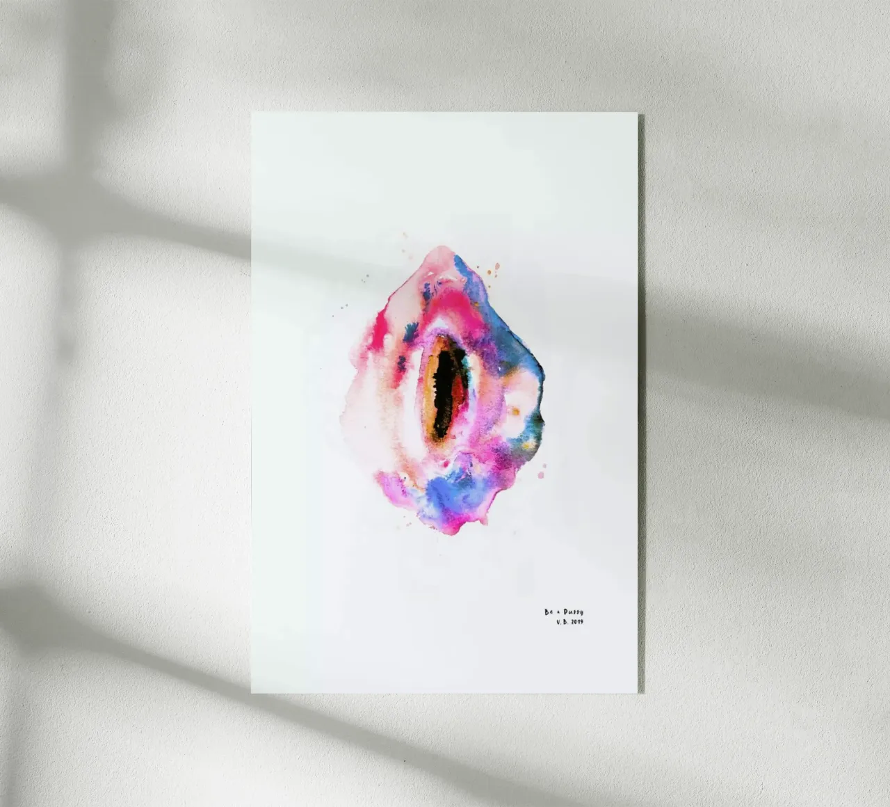 Watercolor Vulva Unicorn plexiglass da Verena Bonath | 21st aesthetics