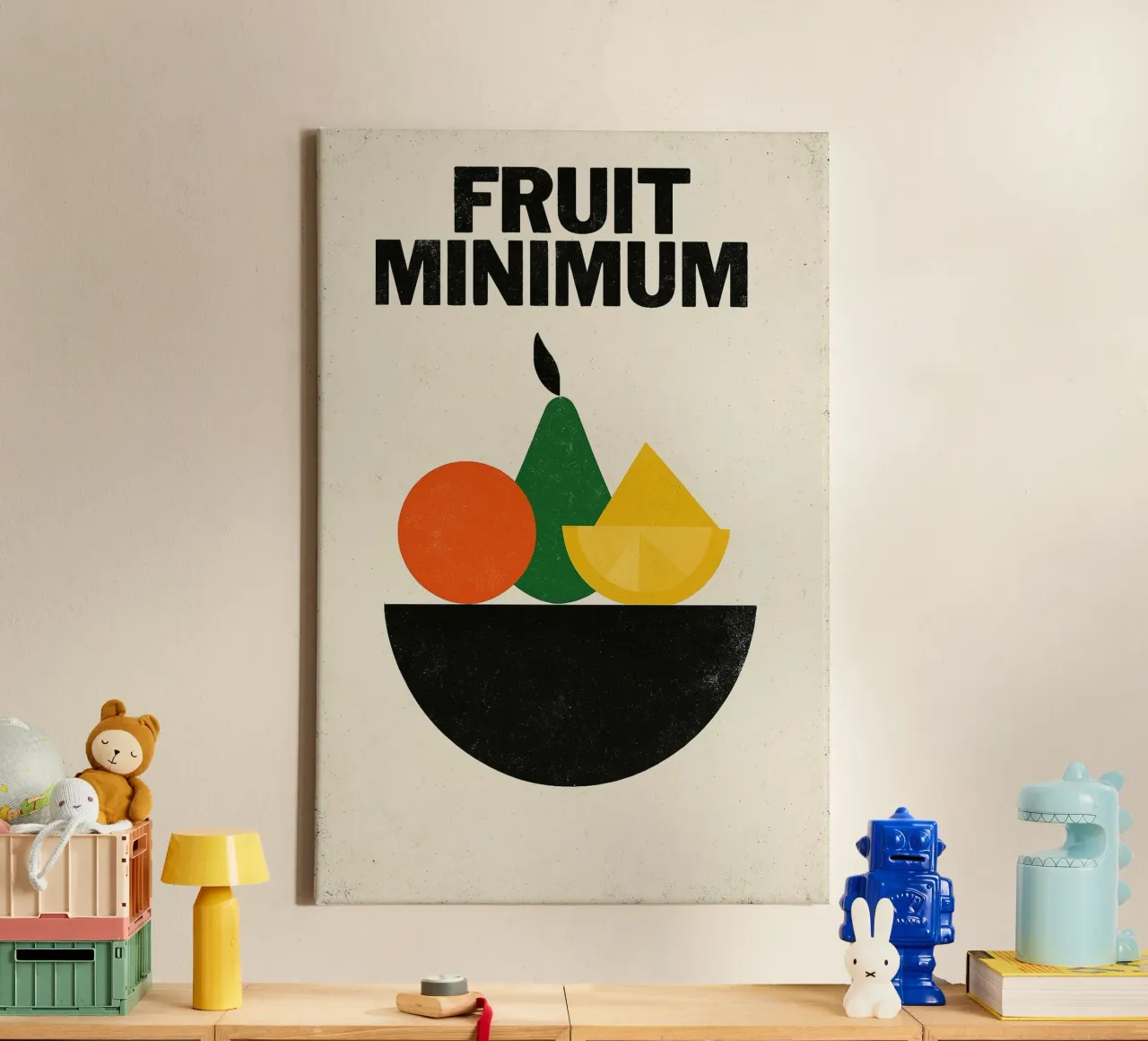 Fruit Minimum - The essentials in shapes and colours canvas by Pop and Fruits - Affiches & posters