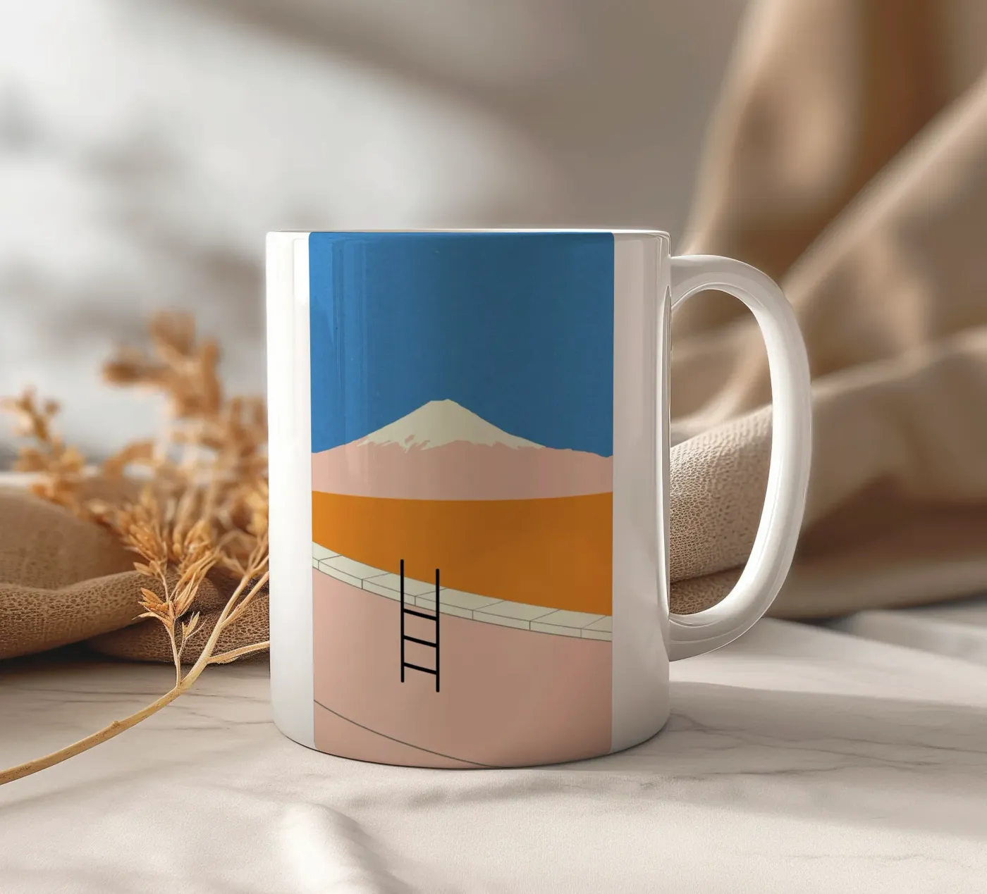 Fuji Pool ceramic mug by Rosi Feist