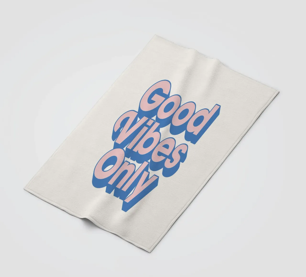 Good Vibes Only Typography Print in Pink and Blue fleece blanket by THE MOTIVATED TYPE
