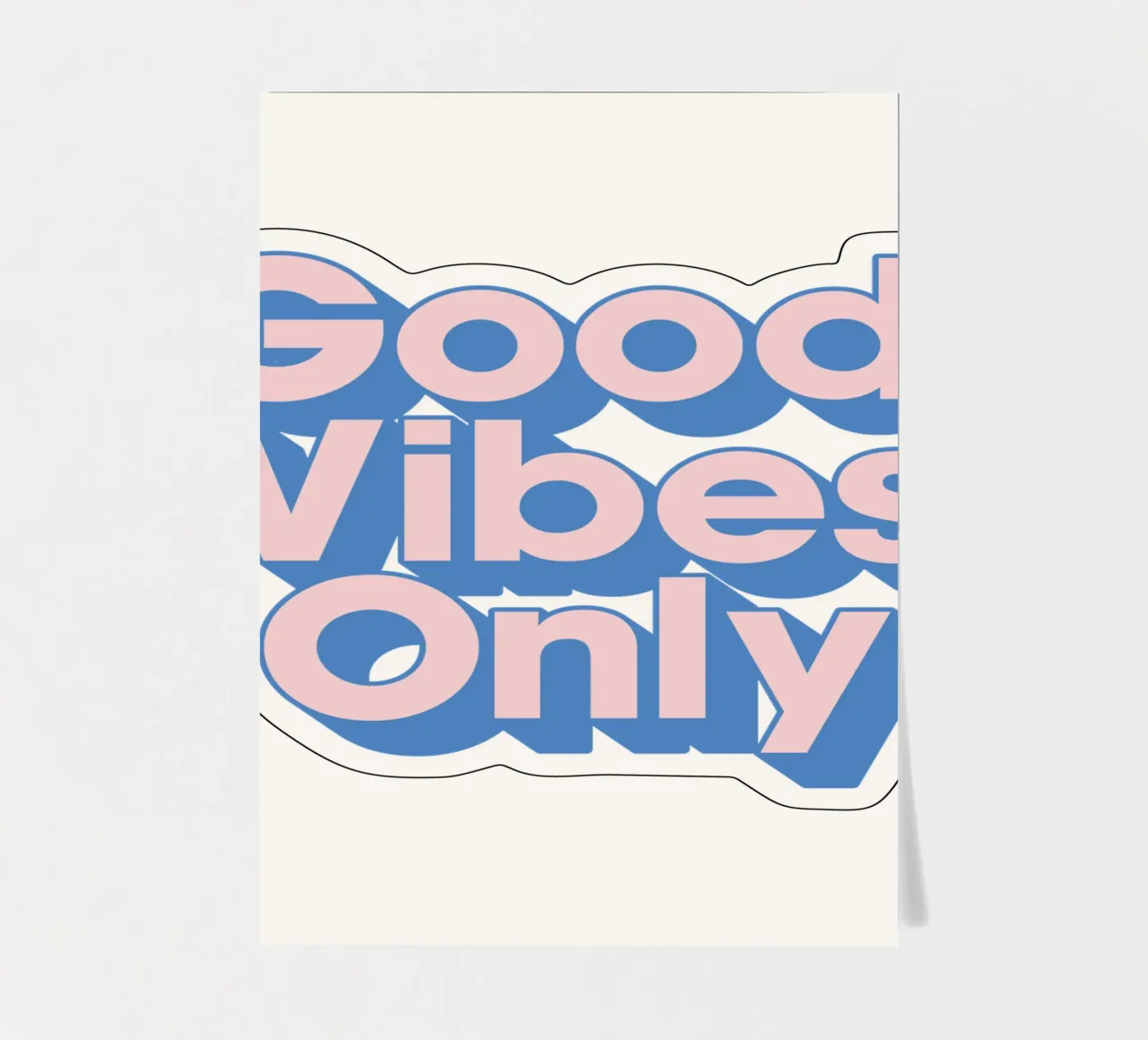 Good Vibes Only Typography Print in Pink and Blue sticker sheet by THE MOTIVATED TYPE