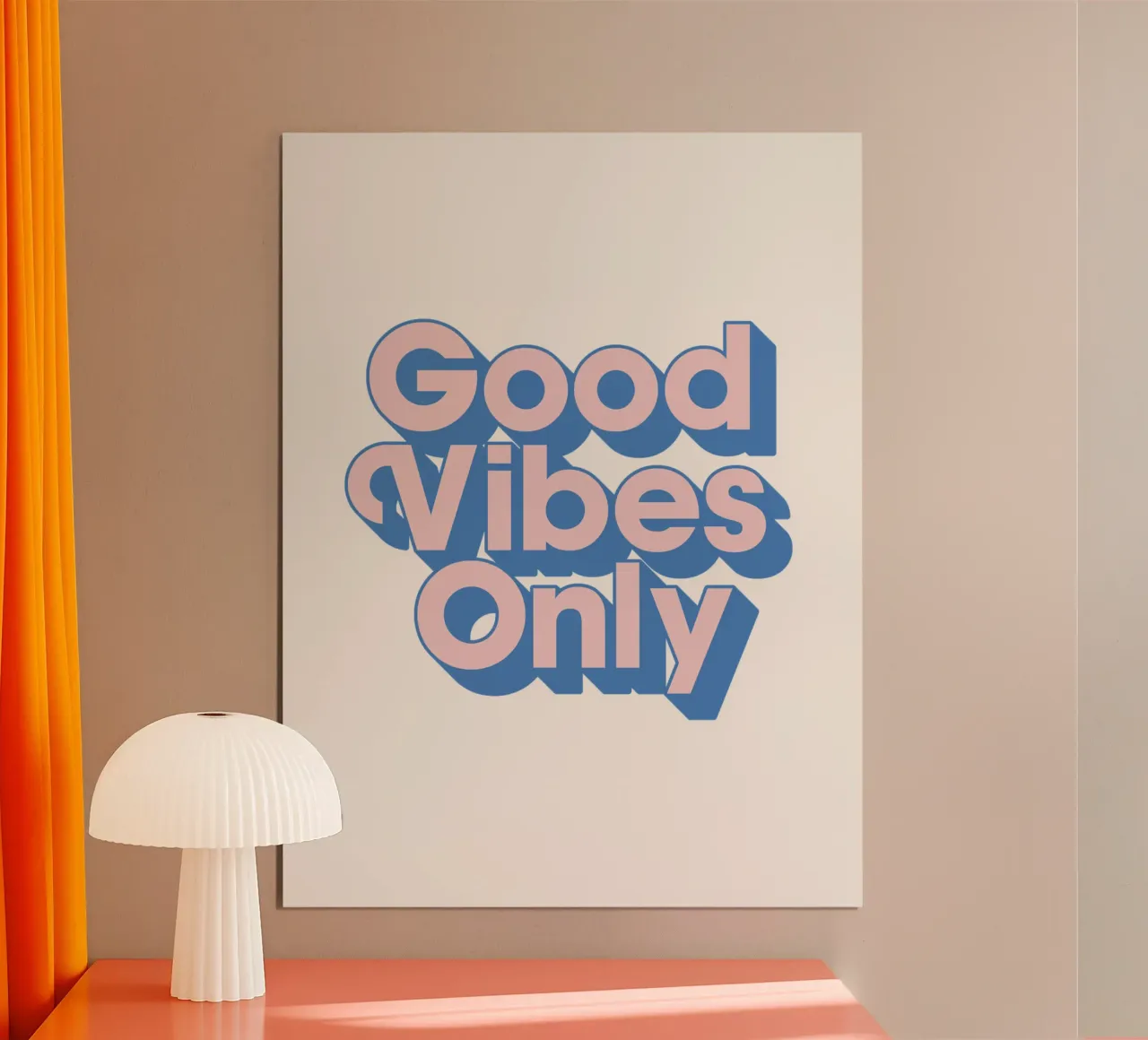 Good Vibes Only Typografie Druck in Rosa und Blau Hahnemühle von THE MOTIVATED TYPE