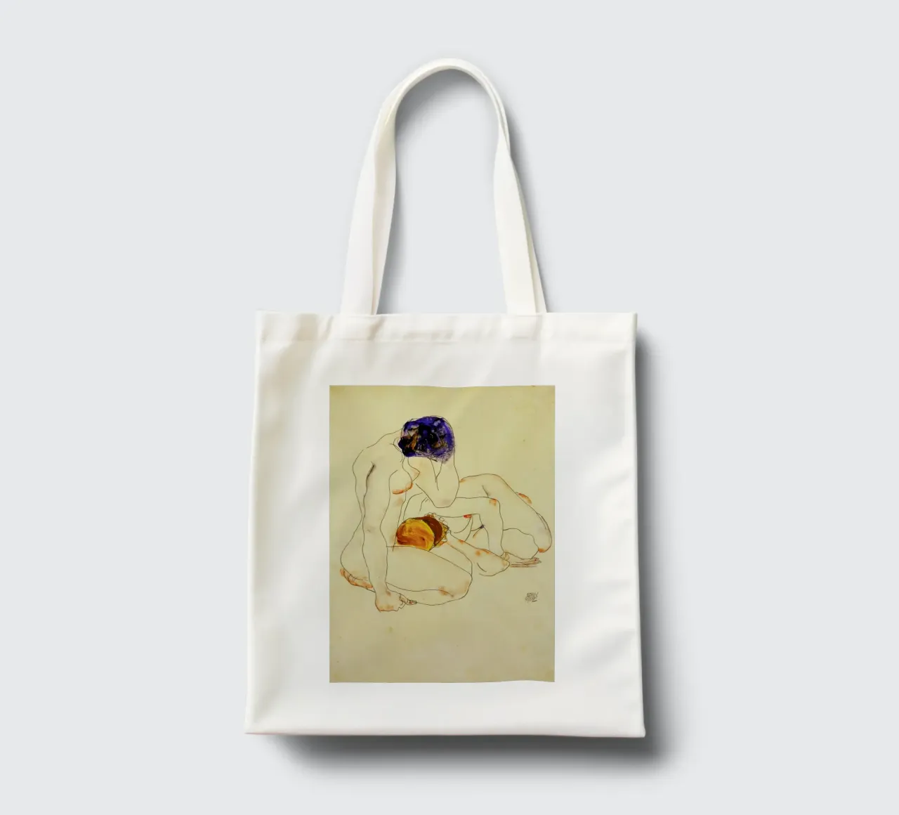 Schiele - Two Friends borsa in juta da ARTOTHEK