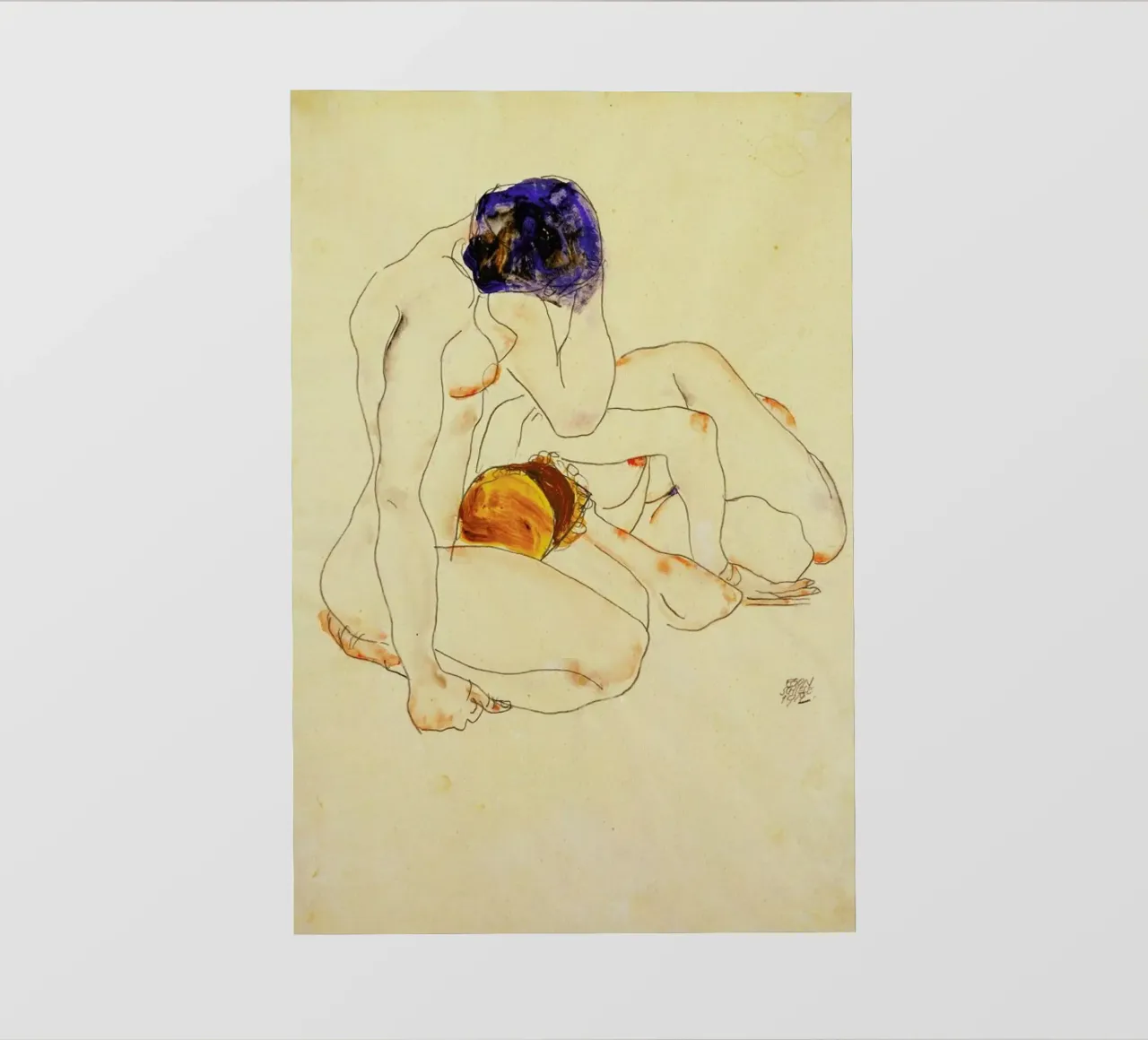 Schiele - Two Friends telo in pvc da ARTOTHEK