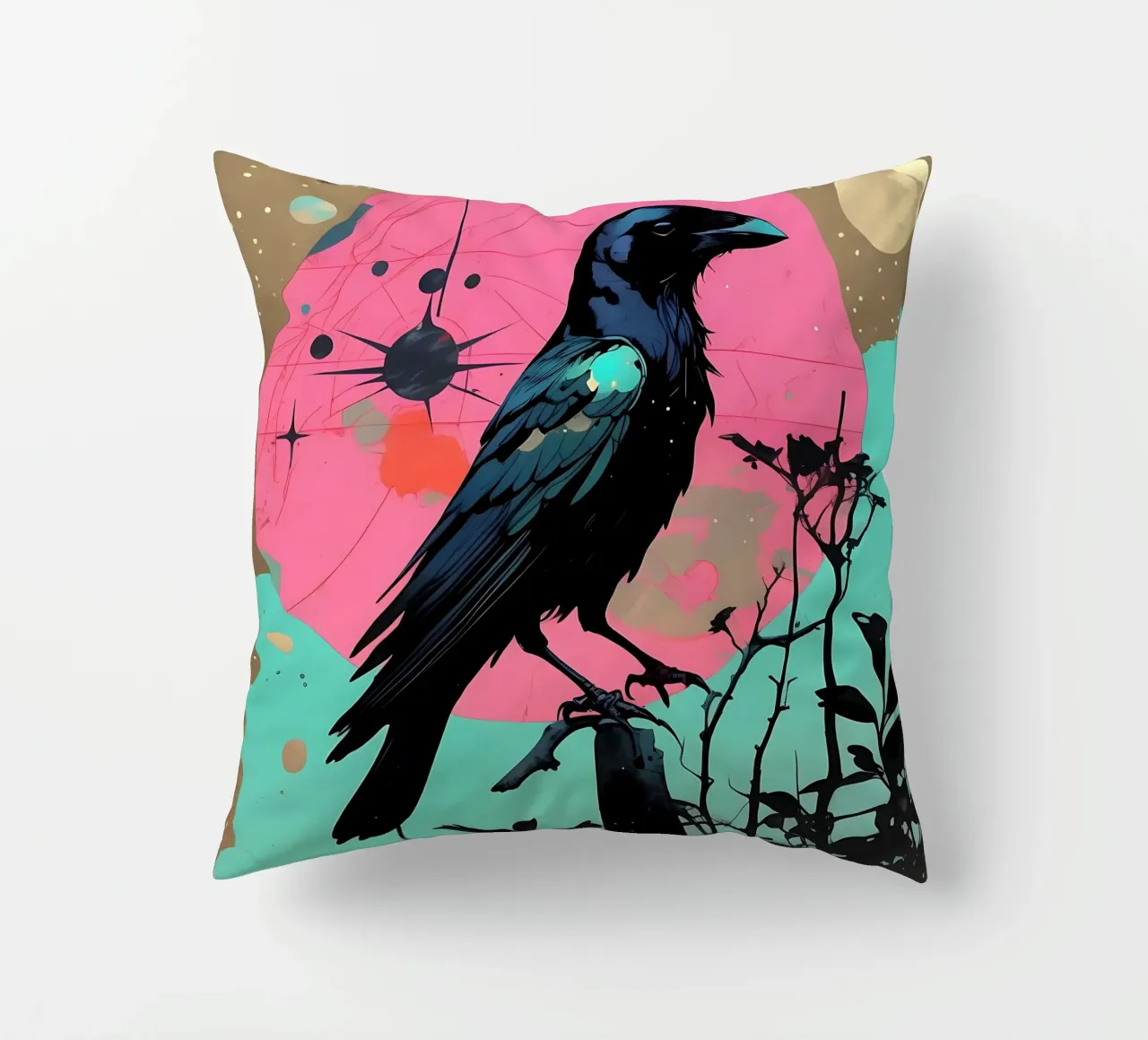 Corvo_Stile_D_1 cuscino da Tierisch bunt by LK
