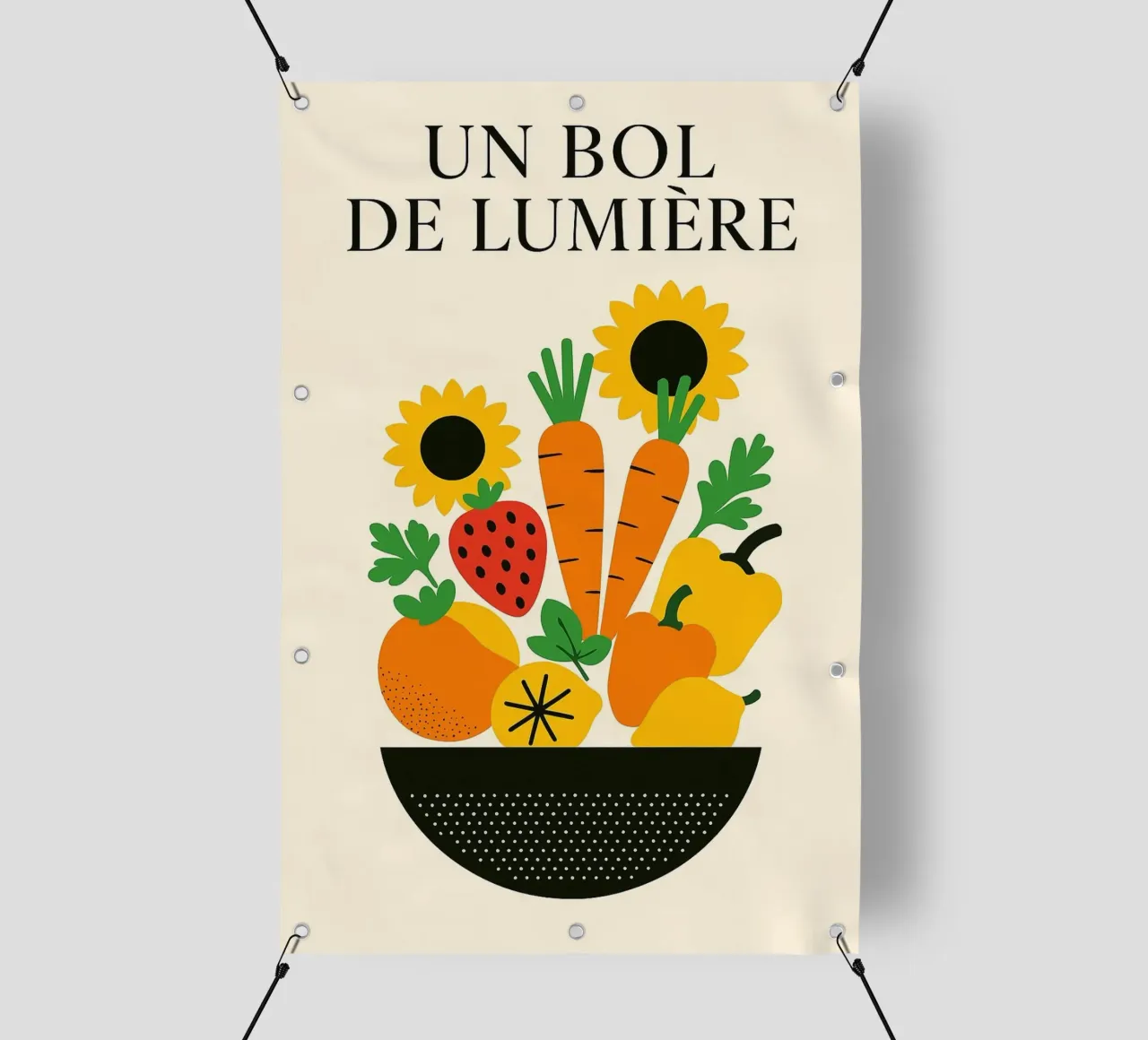 Un Bol de Lumière - Versione Frutti e Fiori telo in pvc da Pop and Fruits - Affiches & posters