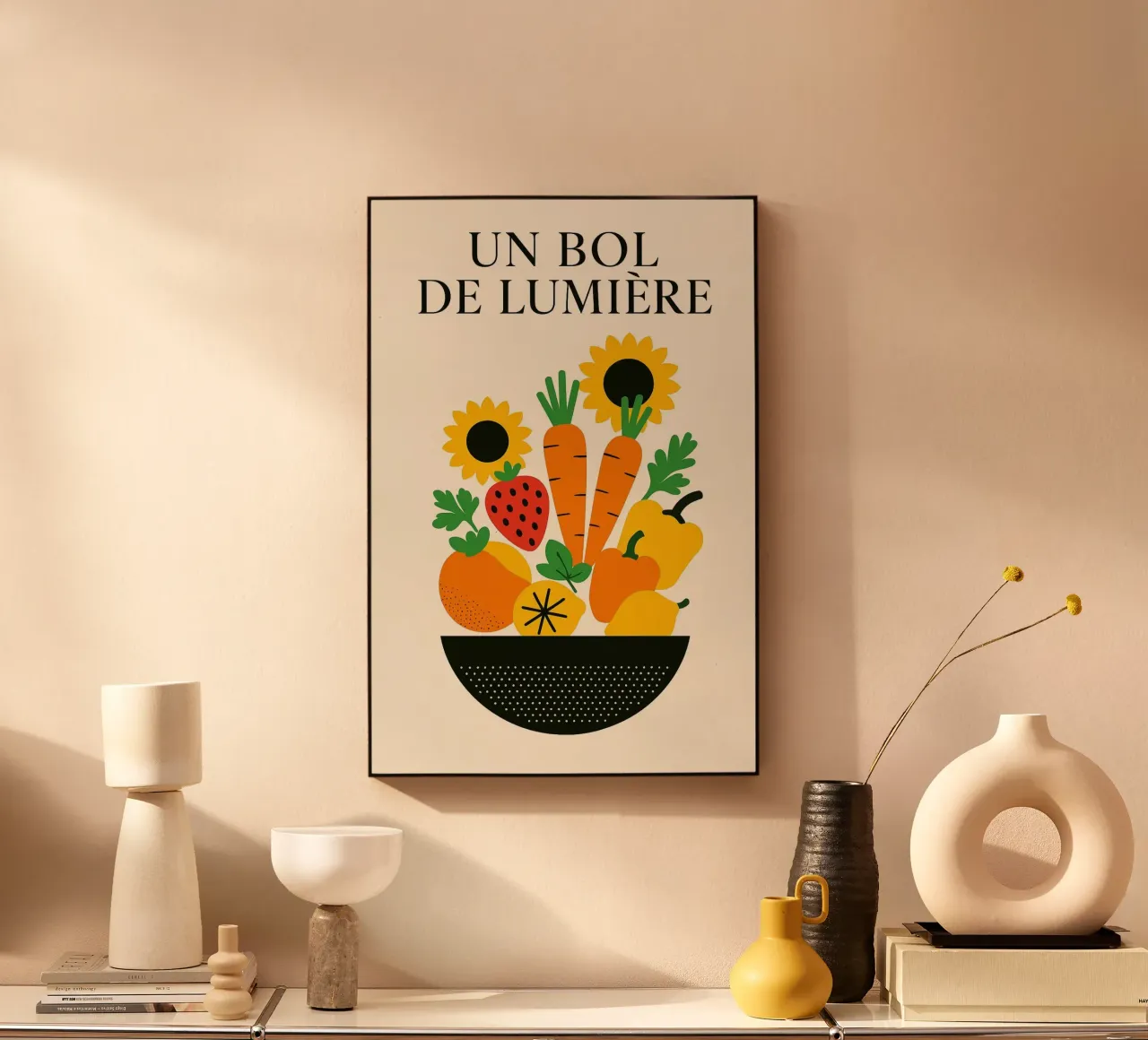 Un Bol de Lumière - Versione Frutti e Fiori alluminio dibond da Pop and Fruits - Affiches & posters