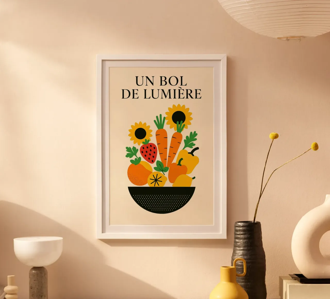 Un Bol de Lumière - Versione Frutti e Fiori poster da Pop and Fruits - Affiches & posters