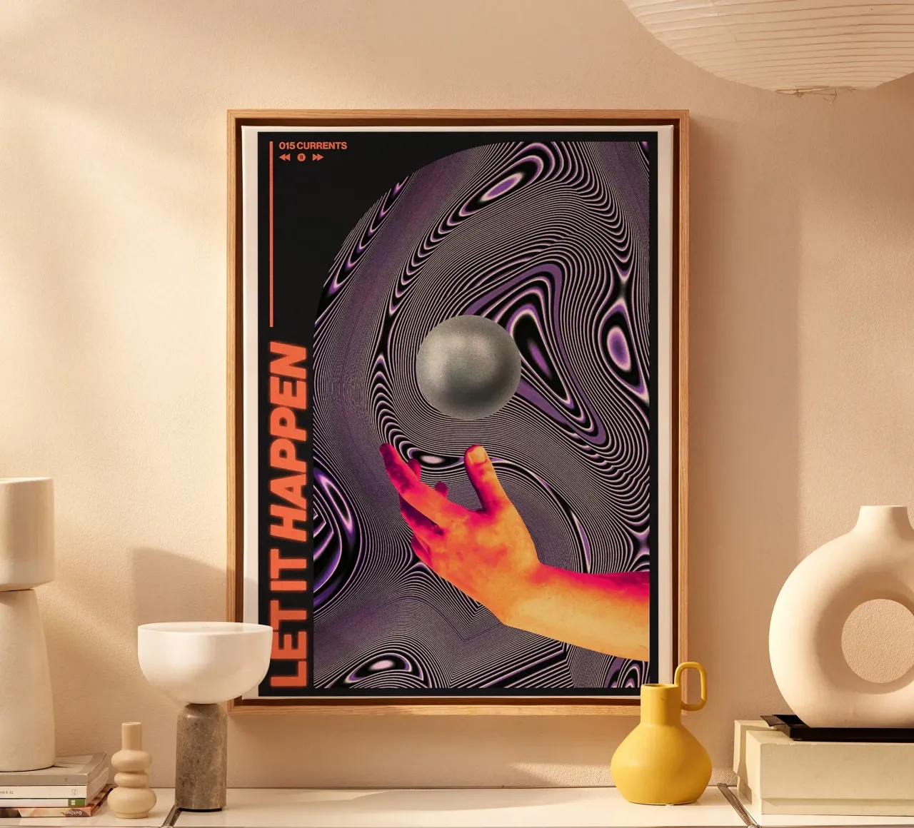 Tame Impala - Let it Happen canvas met Baklijst van avissta
