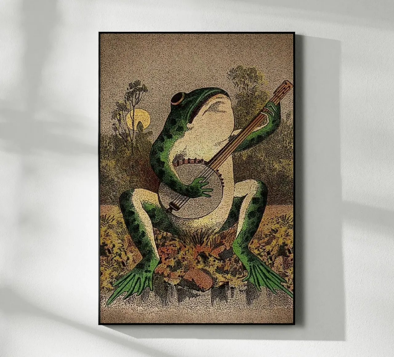 A Frog Playing Banjo in The Moonlight plexiglass da avissta