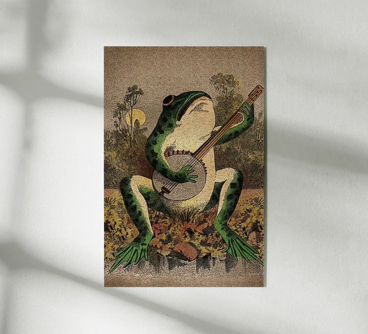 A Frog Playing Banjo in The Moonlight plexiglass da avissta