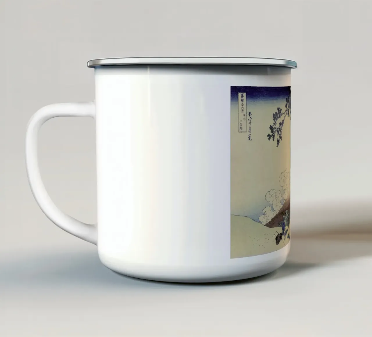 Hokusai - Mishima Pass in Kai Province tazza in smalto da ARTOTHEK