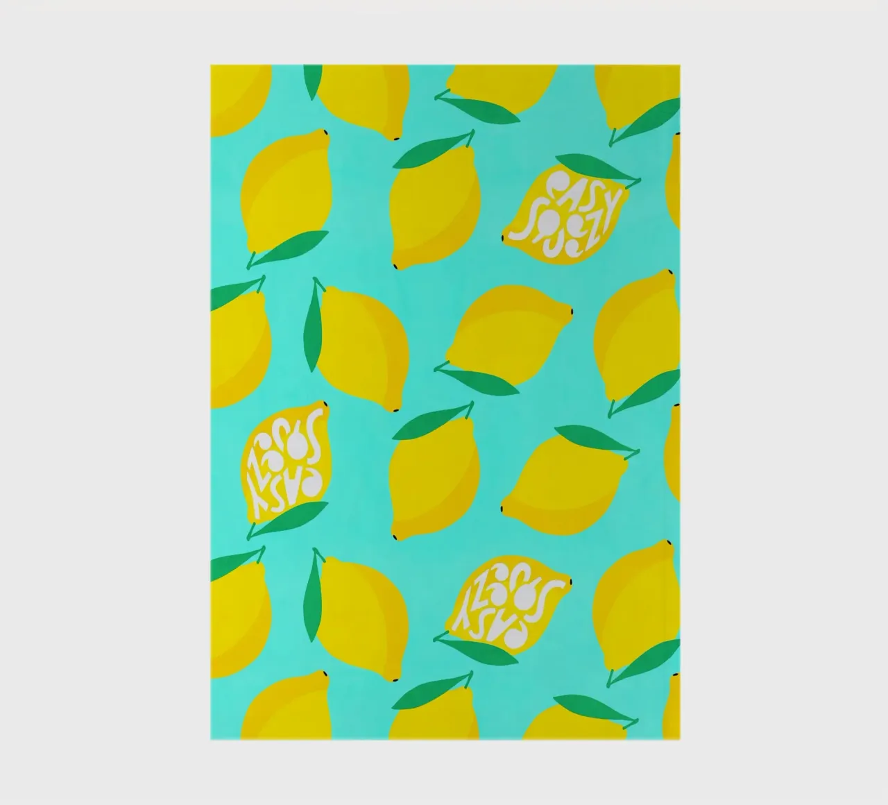 Easy Squeezy Lemon - Typographie audacieuse fruits jaune sarcelle bleu carnet de notes de Dominique Vari Words