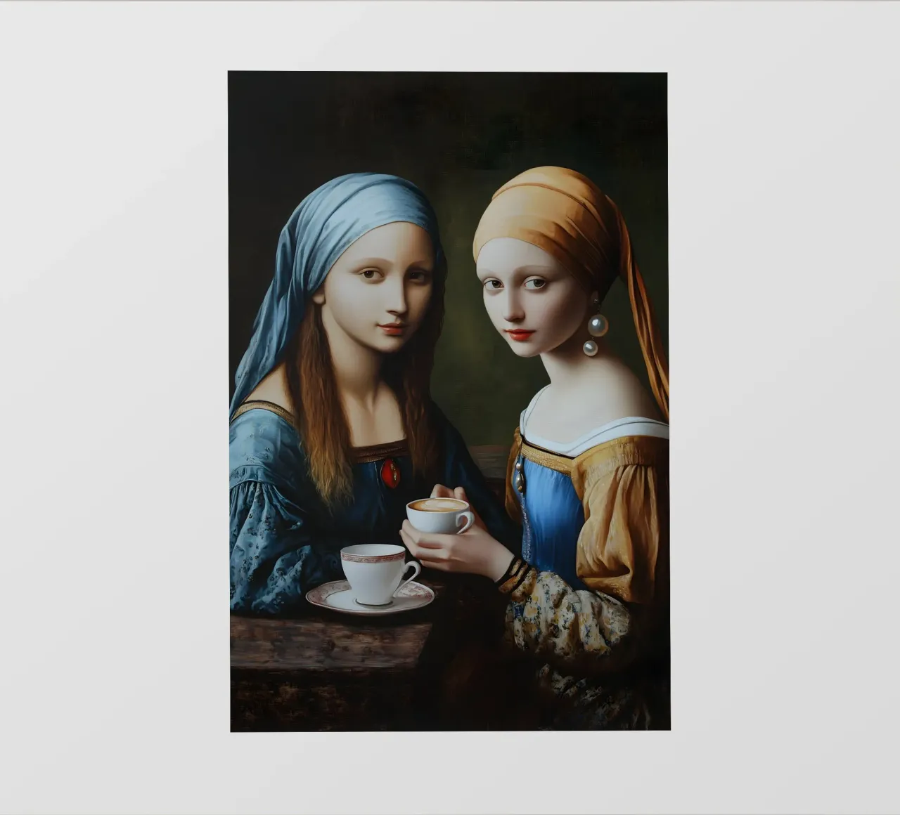 Pausa caffè rinascimentale per due icone telo in pvc da M-Ulrich-Digital Art