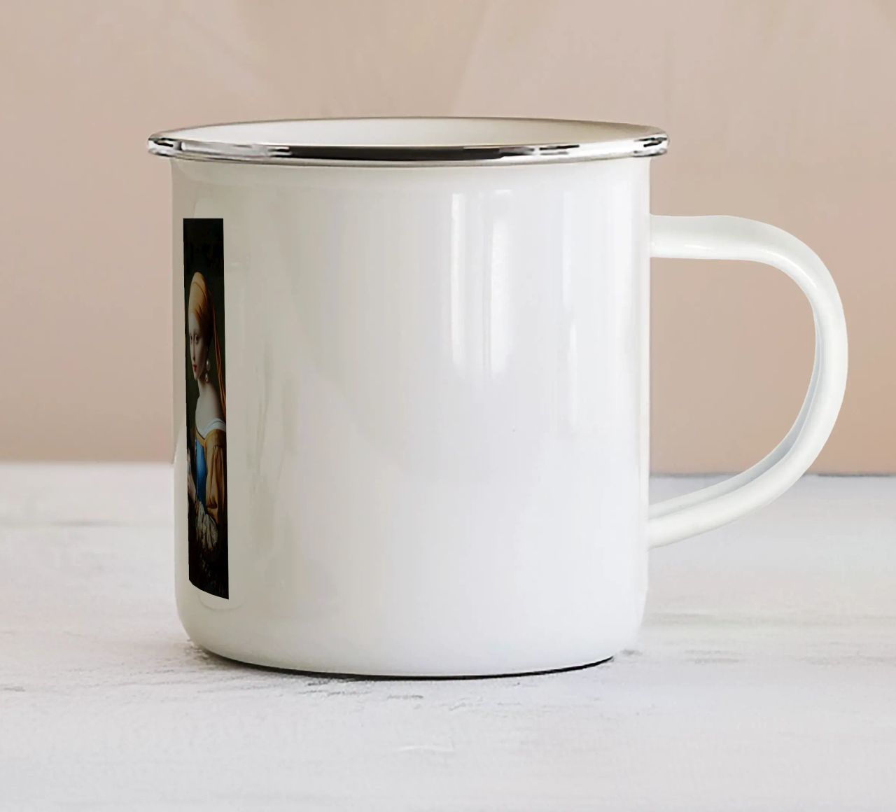 Pausa caffè rinascimentale per due icone tazza in smalto da M-Ulrich-Digital Art