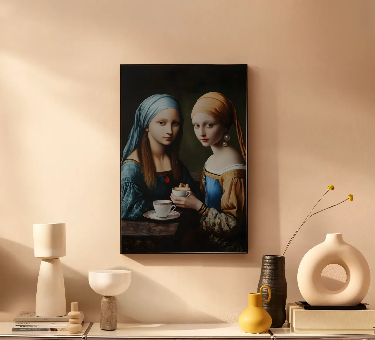 Renaissance coffee break for two icons forex plate by M-Ulrich-Digital Art