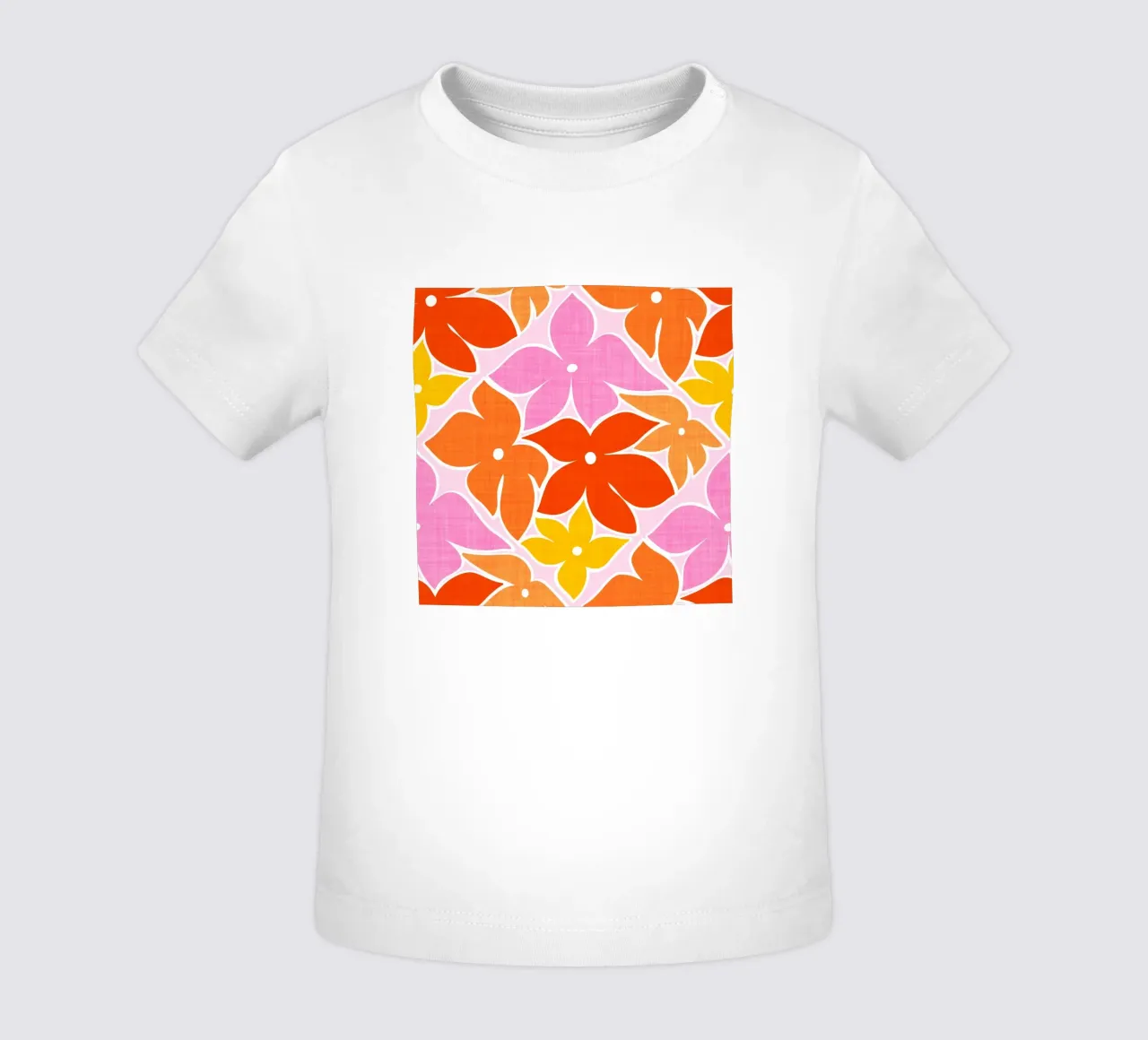 Boho Floral Block Print Trellis Pattern - Naranja, Rojo, Rosa camiseta de bebé de Dominique Vari