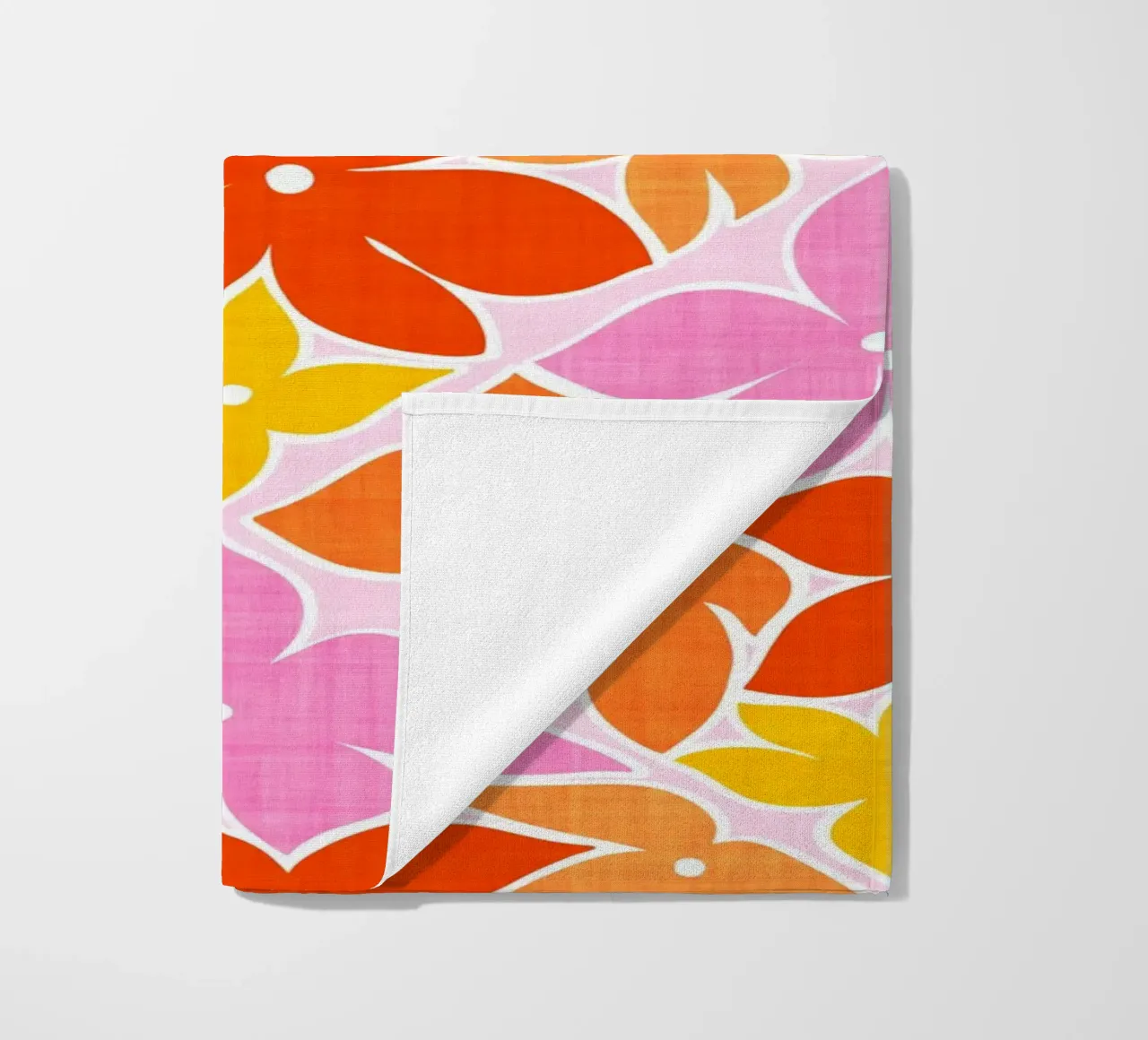 Boho Floral Block Print Trellis Pattern - Naranja, Rojo, Rosa toalla de playa de Dominique Vari