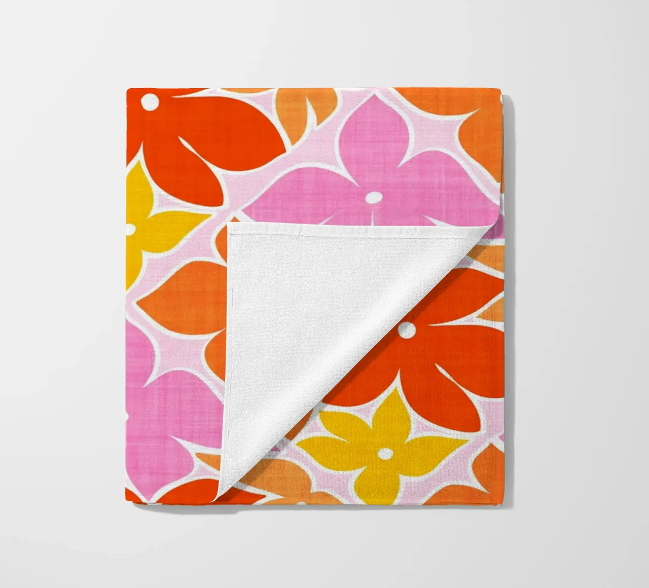 Boho Floral Block Print Trellis Pattern - Naranja, Rojo, Rosa toalla de playa de Dominique Vari