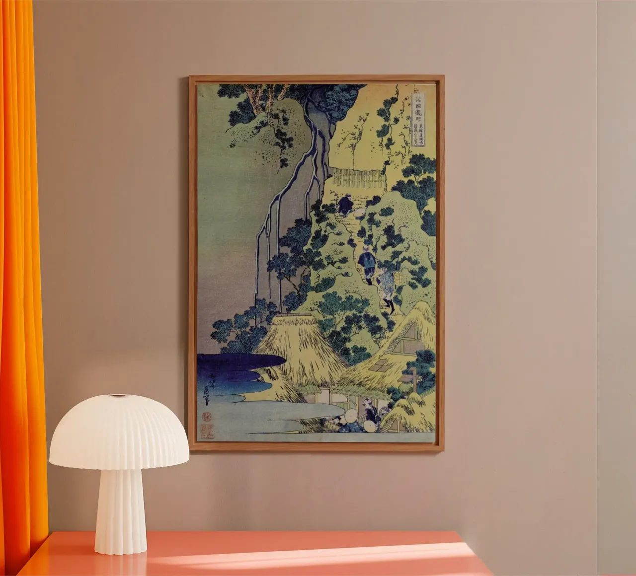 Hokusai - Travellers Climbing up a Steep Hill alluminio dibond da ARTOTHEK